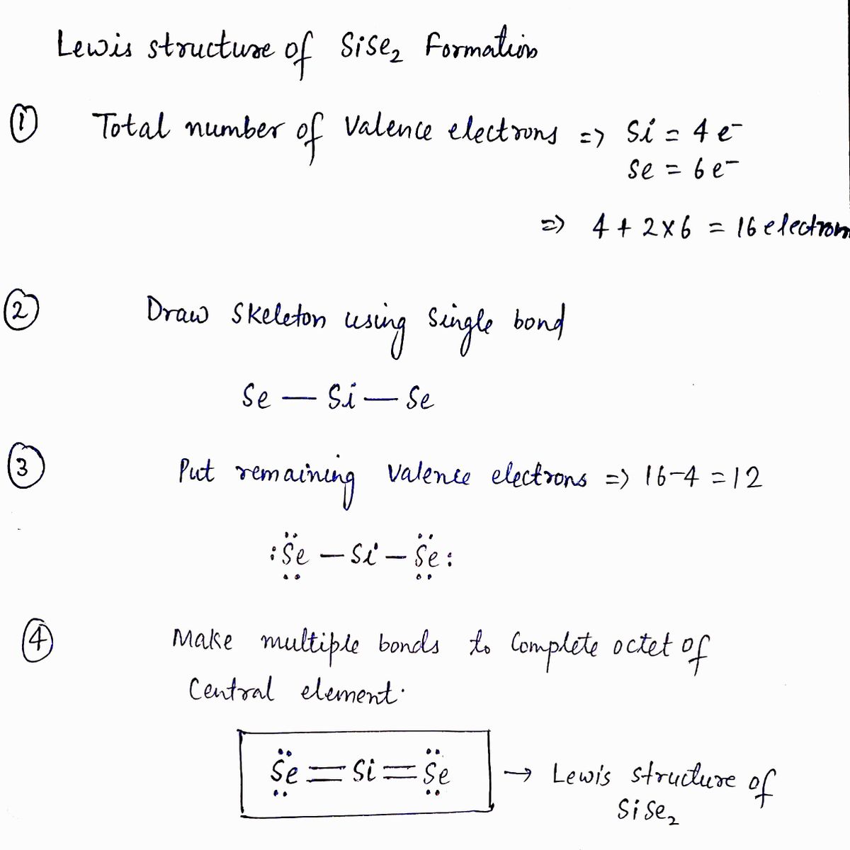 Answered What is the central atom of SiSe2 how bartleby